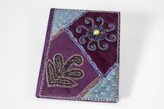 Purpurowy notes 14x18cm z żółtym szkiełkiem 1
