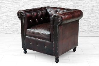 Fotel Chesterfield ze szklanymi kryształkami 1