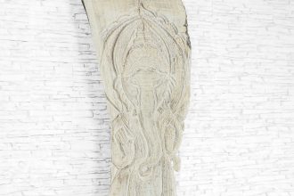 Orientalny panel ścienny z drewna saal z ręcznie rzeźbionym wizerunkiem Ganesha